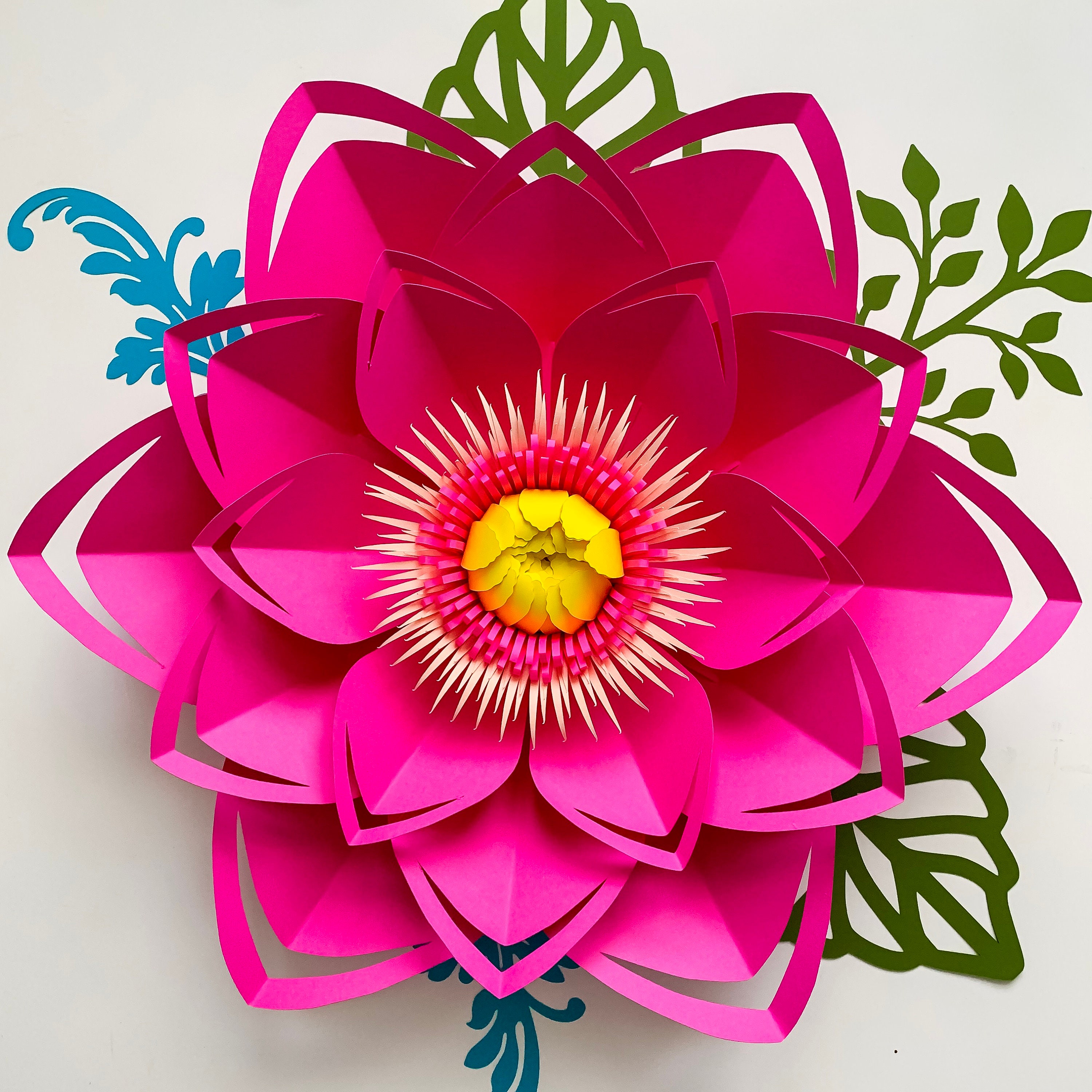 Download SVG Petal 43 Paper Flowers Template with Flat Center for ...