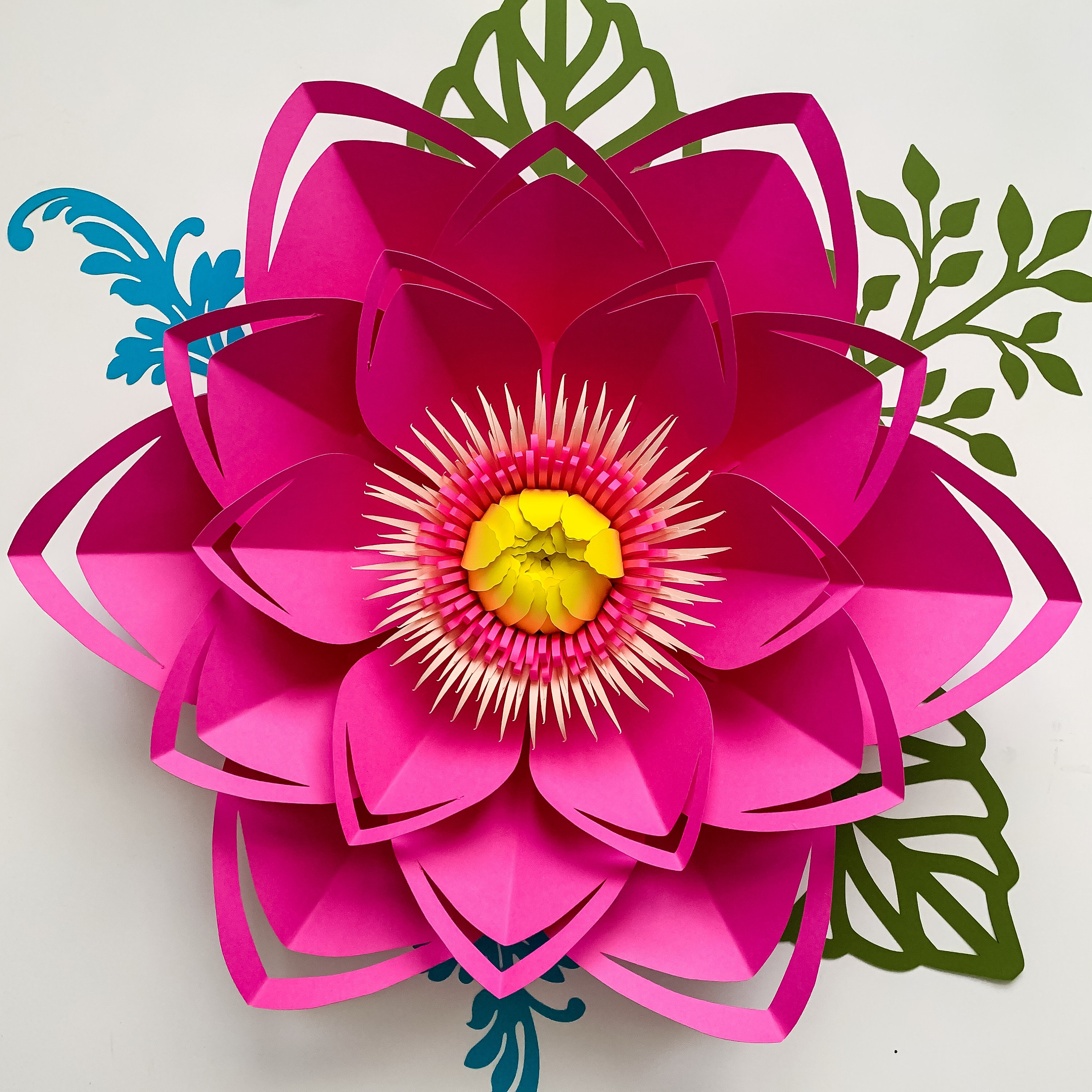 Download SVG Petal 43 Paper Flowers Template with Flat Center for ...