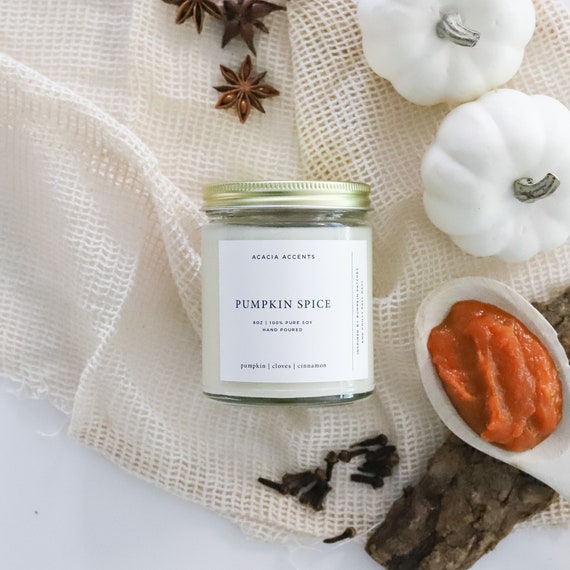 Pumpkin Spice Candle | 8oz Soy Candle | Essential Oil Candle | Pumpkin Candle | Fall Decor | Cotton Wick | Halloween Candle