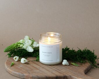 Rainy Days Soy Candle | John 7:38 | Eucalyptus & Lemon | Cotton Wick Candle | Aromatherapy Candle | Spring