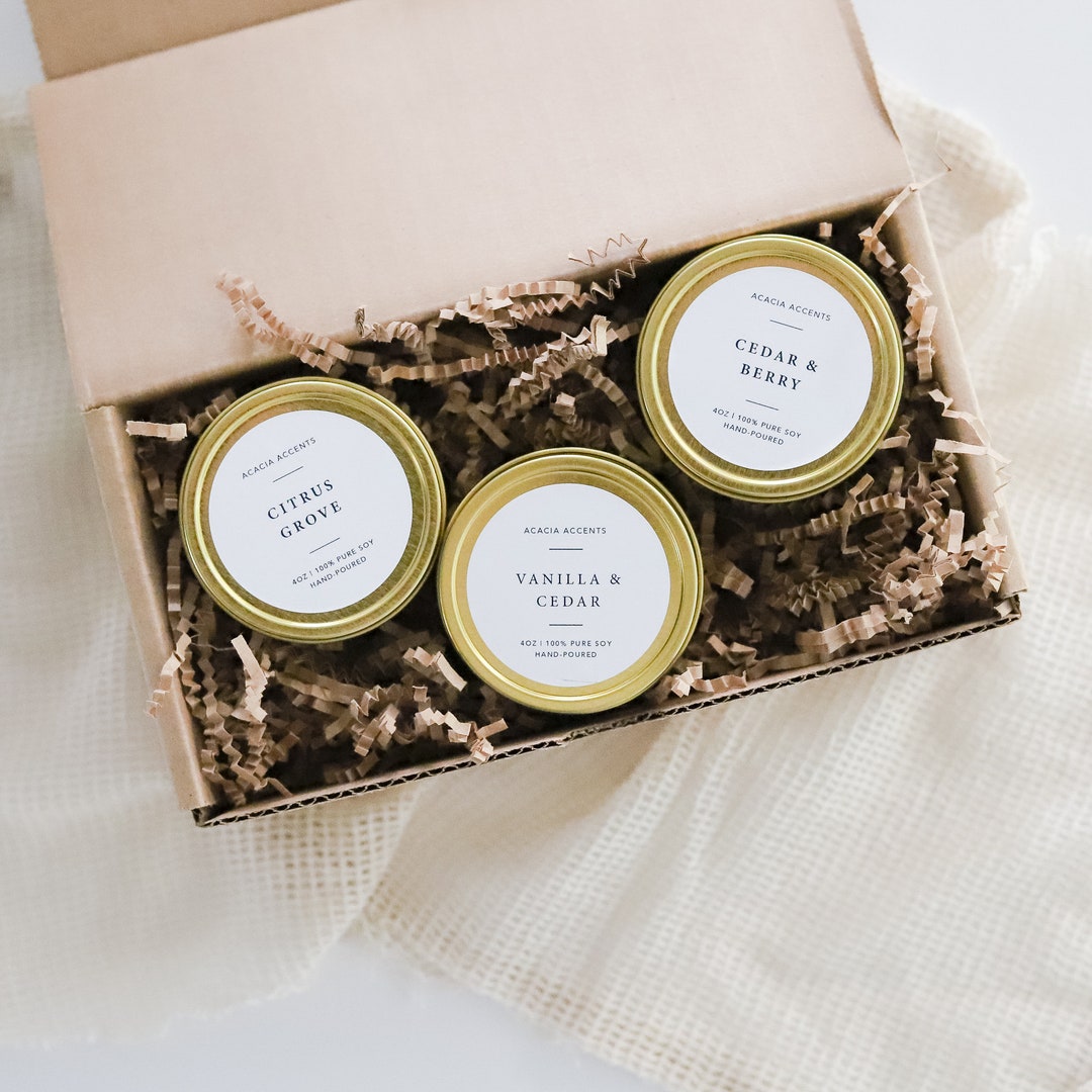 Classic Gift Set 4oz Soy Candles Set of 3 Candles Candle Gift Set