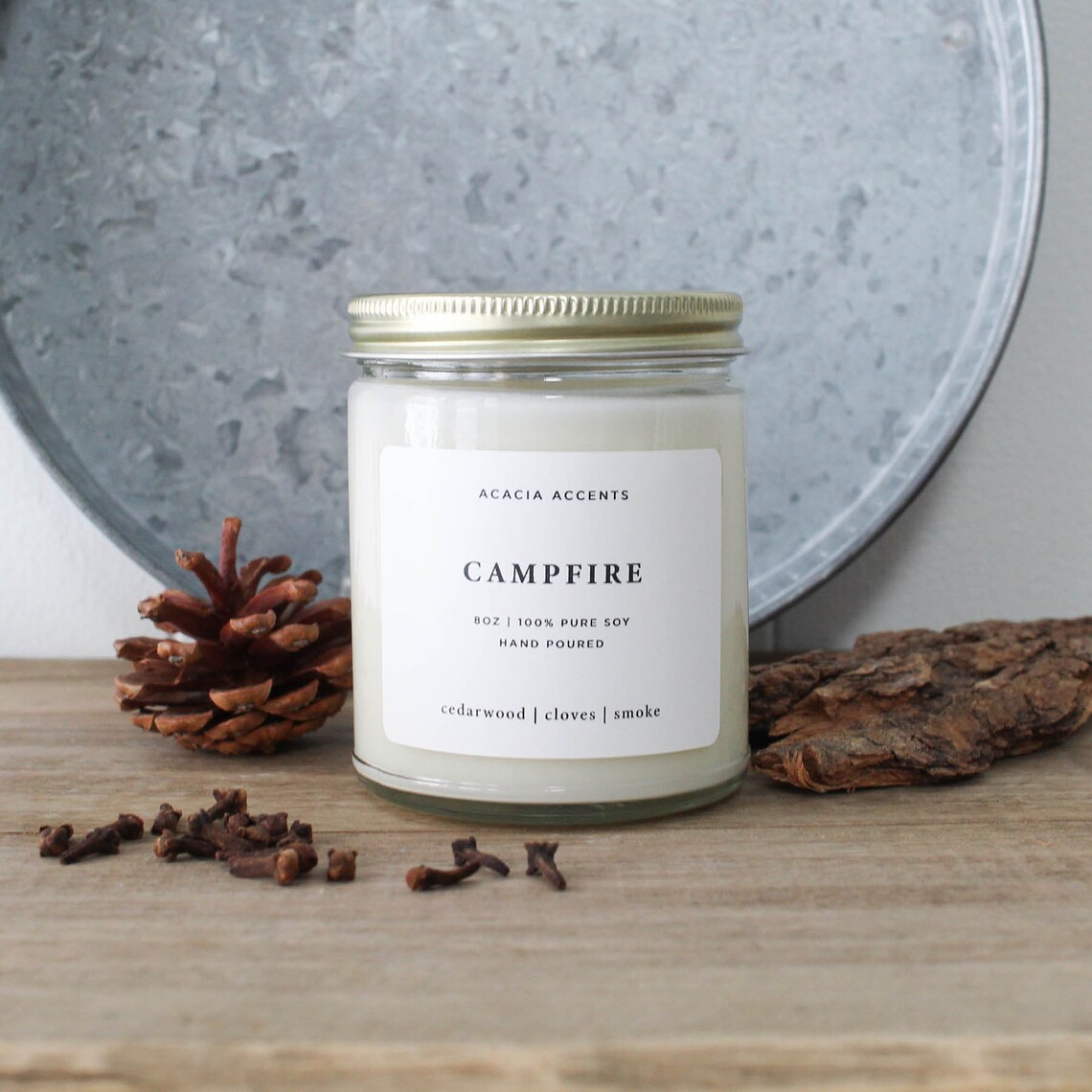 Campfire Woody Soy Candle Essential Oil Candle Etsy