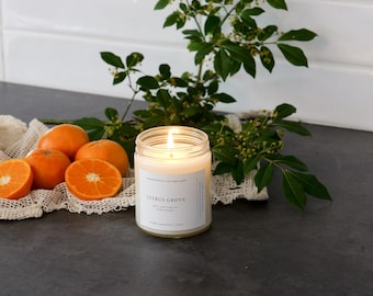 Citrus Grove Soy Candle | Psalm 1:3 | Christian Candle | Orange, Grapefruit, Lemon Essential Oil Fragrance