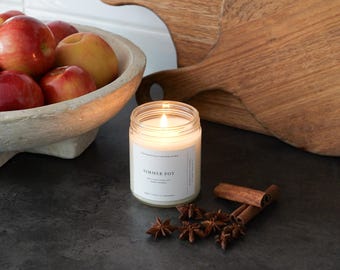 Simmer Pot Soy Candle | Spiced Scent | Apple Candle | Essential Oil | Vegan | Cinnamon | Mulled Cider