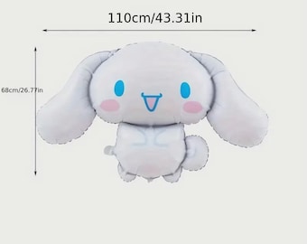 Globo de aluminio de 26 pulgadas inspirado en un perro blanco y Cinnamoroll