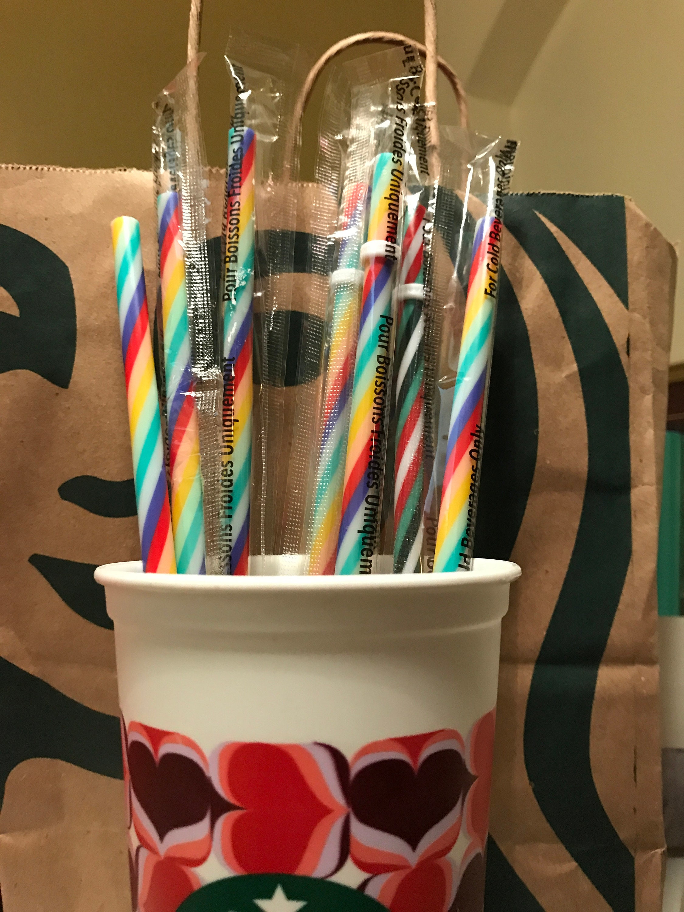 Starbucks Rainbow Straw Reusable Straw Starbucks Cold Cup Etsy