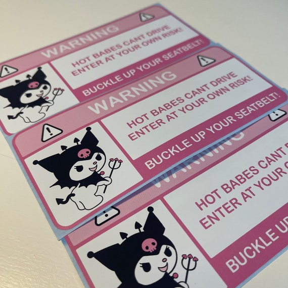 Kuromi Warning Sticker Etsy