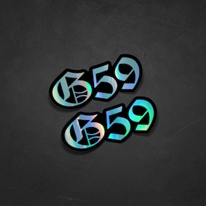 G 59 Sticker Two Pack 3.5 inches long