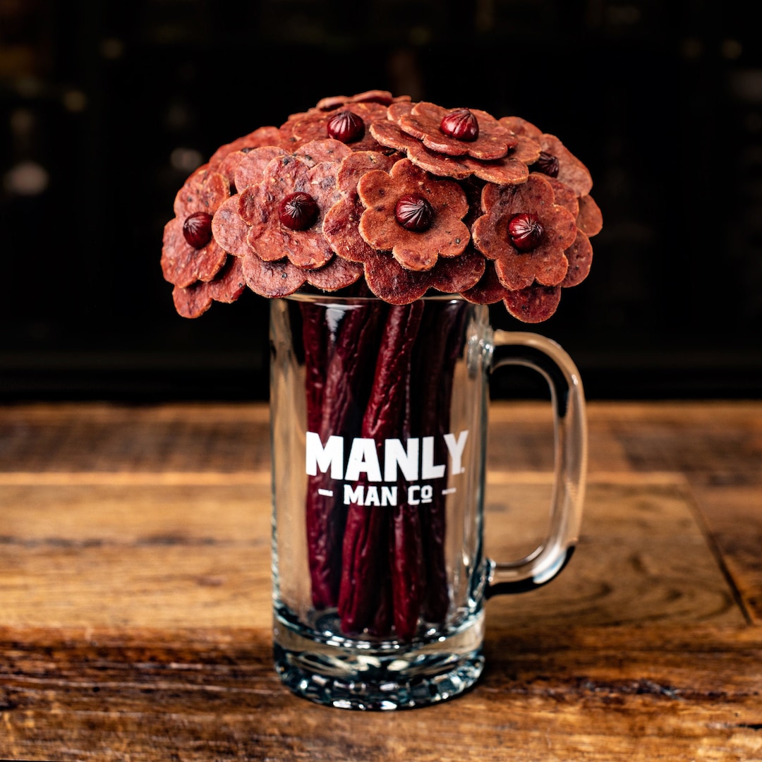 Beef Jerky Flower Bouquet & Beer Mug Etsy