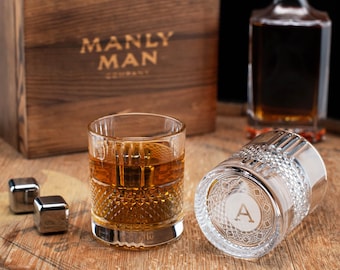 Personalized Whiskey Round Glass Set