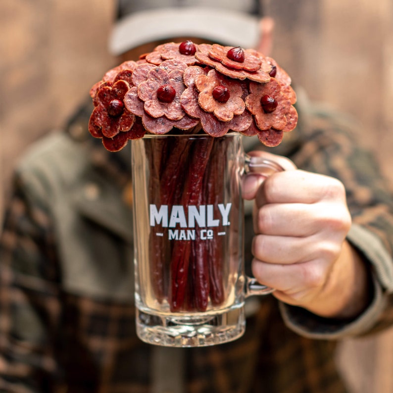 Beef Jerky Flower Bouquet & Beer Mug Etsy