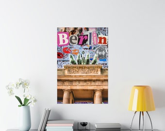 Berlin Poster, Berlin Wall Art, Berlin Art Poster, Berlin City Poster, Berlin Artwork, Berlin Travel, Collage Poster