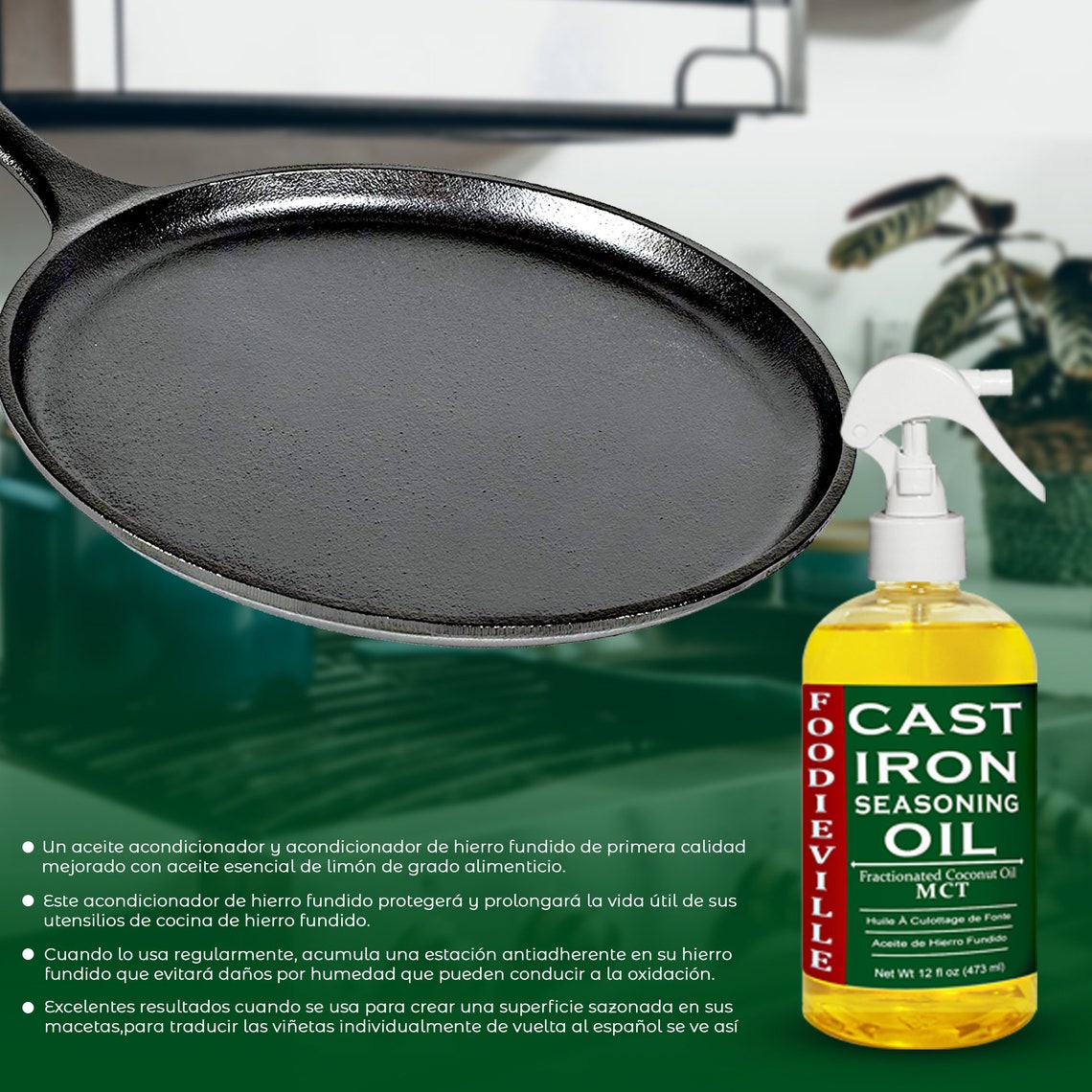 Cast Iron Seasoning Oil From Creation Farm's Foodieville for Nonstick