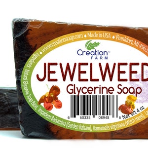 Jewelweed Soap for Poison Ivy Wash and Soothing 4oz Bar (Two 4 oz Bar Pack)