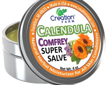 Calendula-Comfrey Salve - Super Salve - Large 4 oz Tin, Super Salve, Herbal Salve