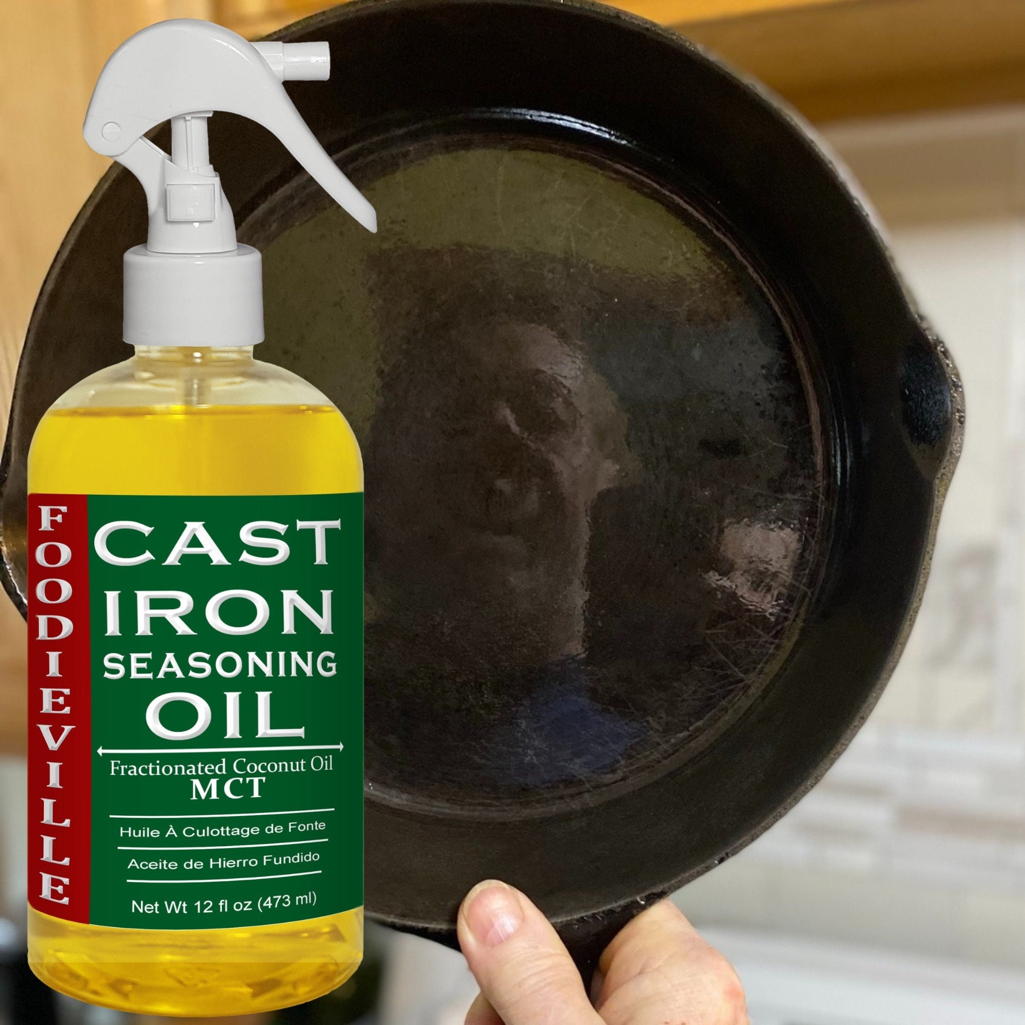 Creation Farm Cast Iron Care Set: Natural Non-Stick Oil & Gentle