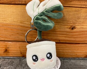 Monstera Albo Plush Keychain