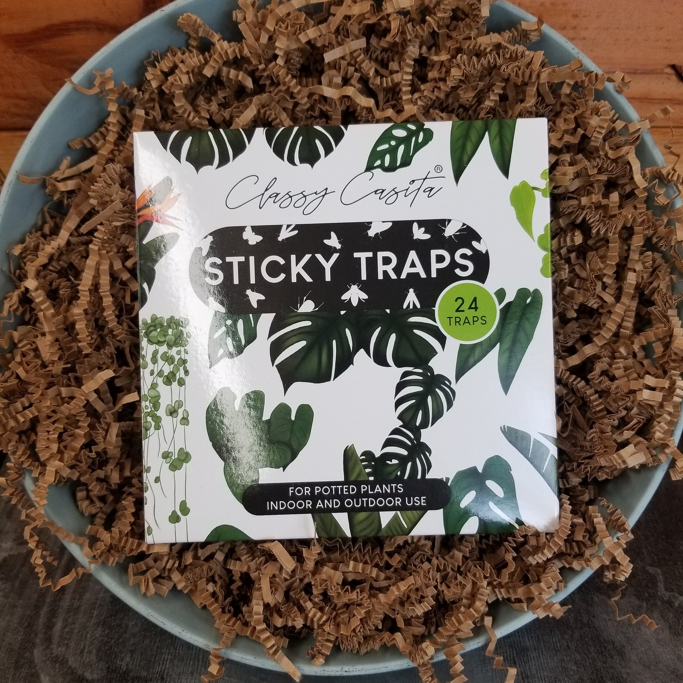 Classy Casita Sticky Traps- House Plant Sticky Stakes, Plant Bug