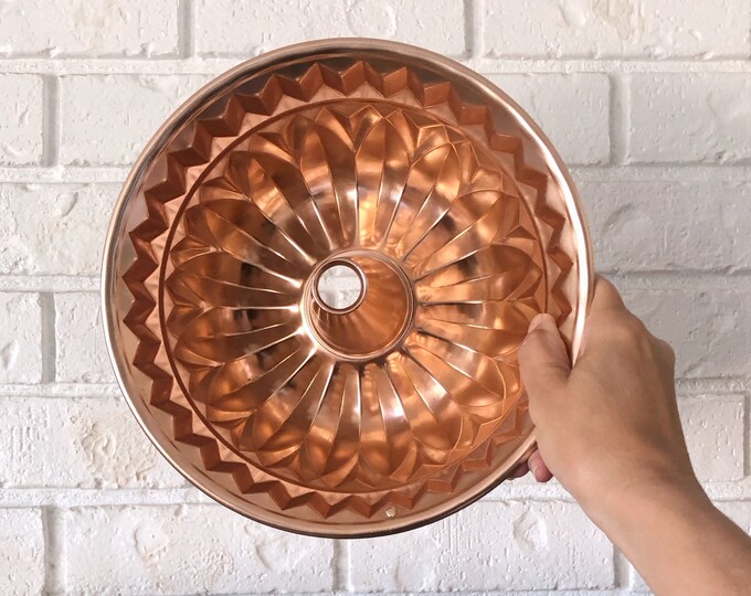 Vintage Copper Toned Gelatin Jello Mold, 9 Cups Etsy
