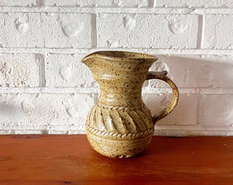 Vintage Studio Pottery Jug, Small Ceramic Jug, Pottery Jug, Houseplant Pottery Watering Jug, Rustic Earthy Tones