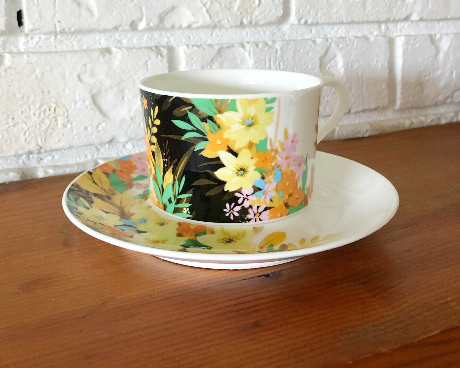 Vintage Mikasa Sachet A7714 Tea Cup Saucer Bone China Floral Etsy