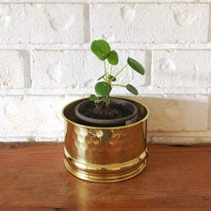 Vintage Brass Houseplant Planter Small