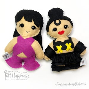 Singer Stubby, Selena Stocking Stuffer, Handmade Felt Doll, Plush, Gift By Hand