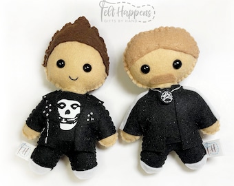 Miembro de una banda fantasma, similar a un fantasma, banda de metal, regalo para calcetines, muñeco de fieltro hecho a mano, peluche, regalo hecho a mano