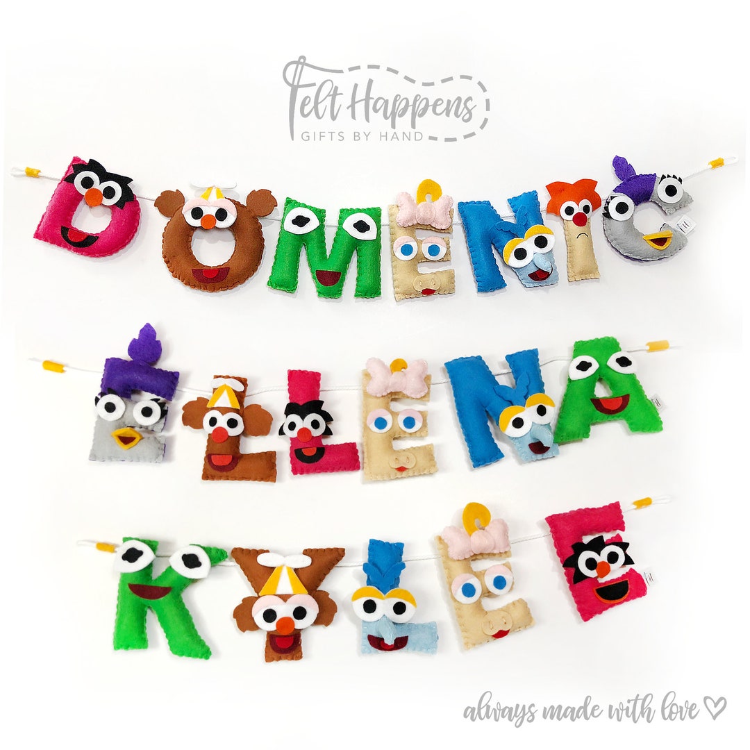 Muppet Baby Inspired Banner, Bedroom Decor, Wall Hanging, Personalized