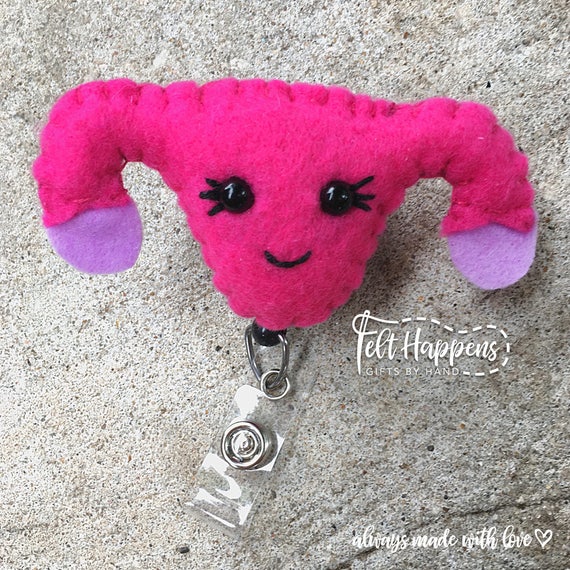Buy Uterus Badge Reel, Ornament, Felt Uterus, Cuterus, Doctor OBGYN, Pin,  Stethoscope Accessory, Id Holder, Gift by Hand Online in India 