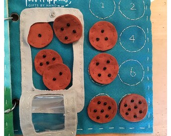 Cookie Counting Activity Page, Numbers, Felt Quiet Books, Learning Tools, Book Friendly, Motor Skills, Gift By Hand