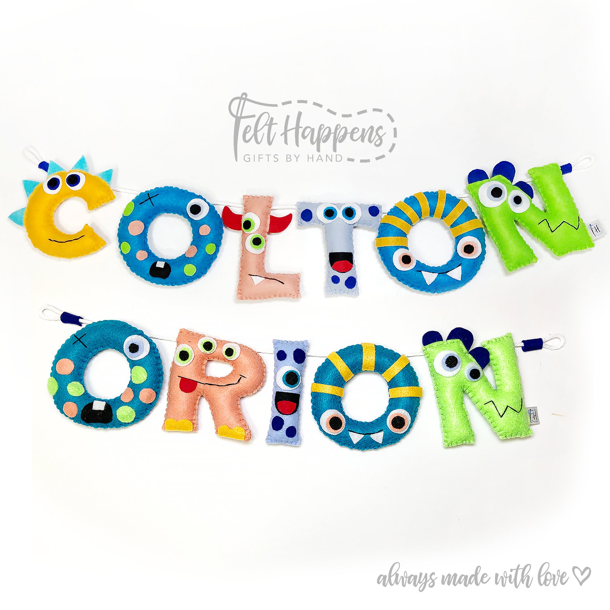 Monster Banner Bedroom Decor Wall Hanging Personalized Etsy