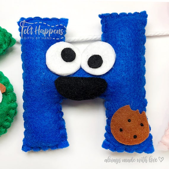 Ship After Xmas Sesame Street Inspired Banner Bedroom Decor Wall Hanging Personalized Home Decor Nursery Baby Shower Gift By Hand