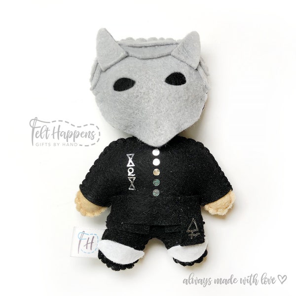 Nameless Ghoul Stubby, Ghoulette, Ghost, Metal Band, Stocking Stuffer, Handmade Felt Doll, Plush, Gift By Hand