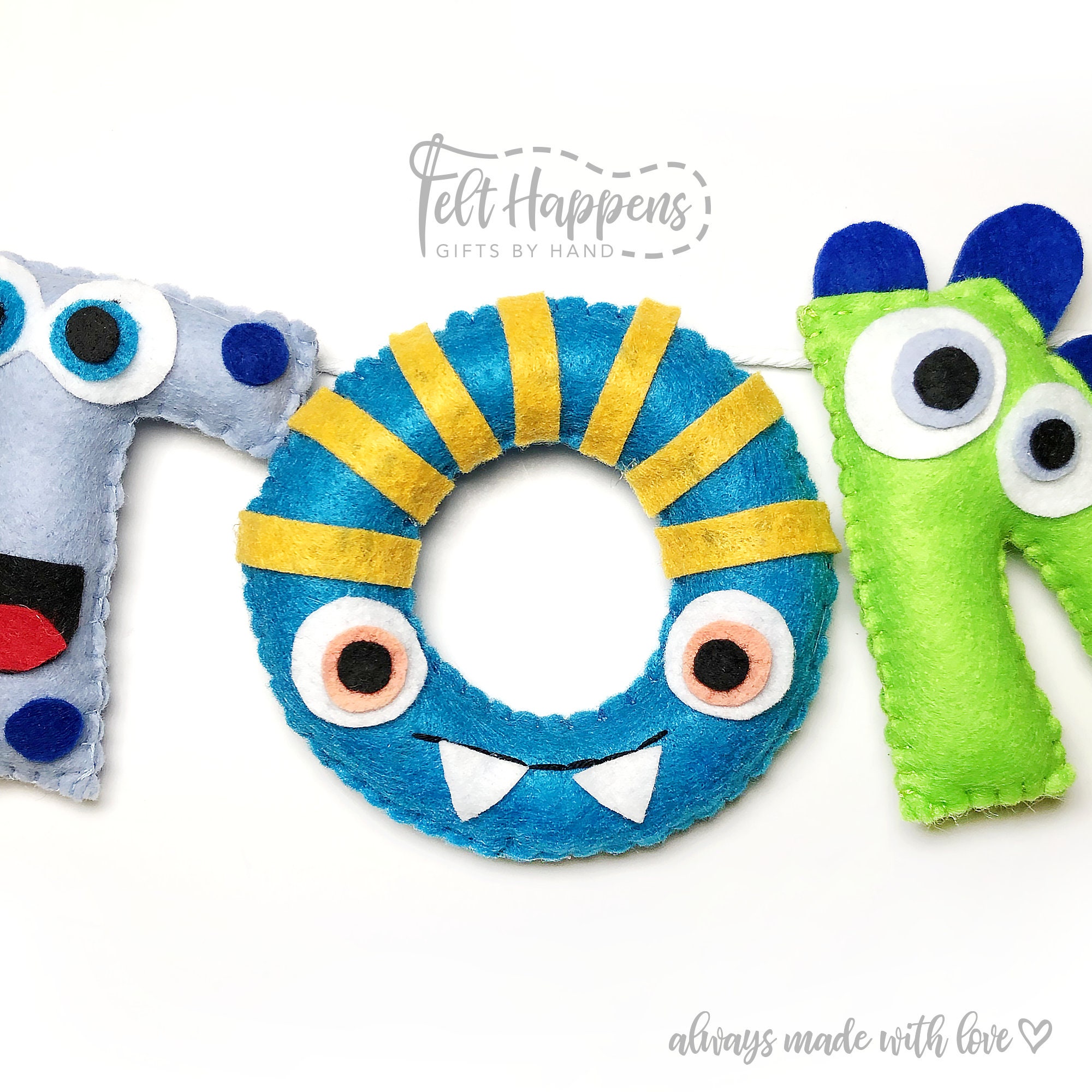 Monster Banner Bedroom Decor Wall Hanging Personalized Etsy