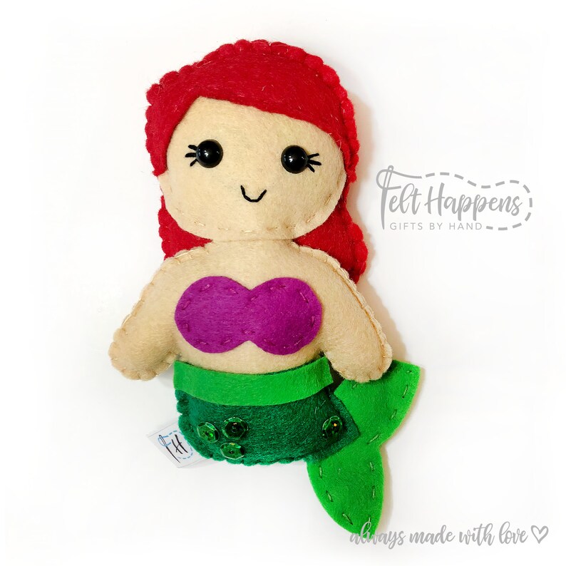 Disney Princess Ariel Stubby Plush Disney Stocking Stuffer Gift By Hand Handmade Felt Doll The Little Mermaid People Toys Games Lifepharmafze Com