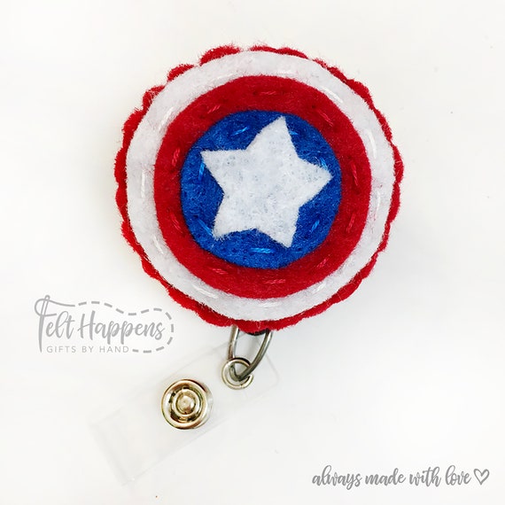 Buy SHIP AFTER Xmas Captain America Badge Reel, Ornament, Felt Superhero, Marvel  Avengers, Stethoscope Accessory, Handmade Felt Pin, ID Felt Online in India  