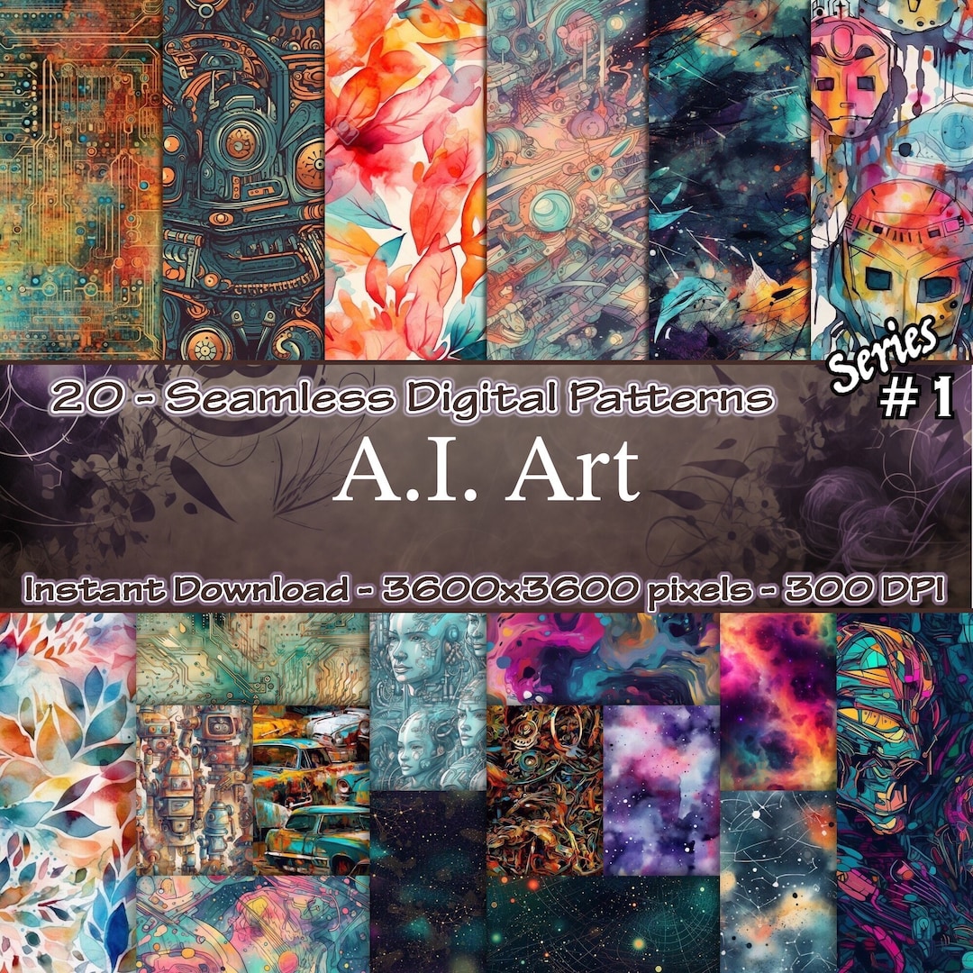 A.I. ART | Art Ai Seamless Pattern | Ai Background | Printable Digital ...