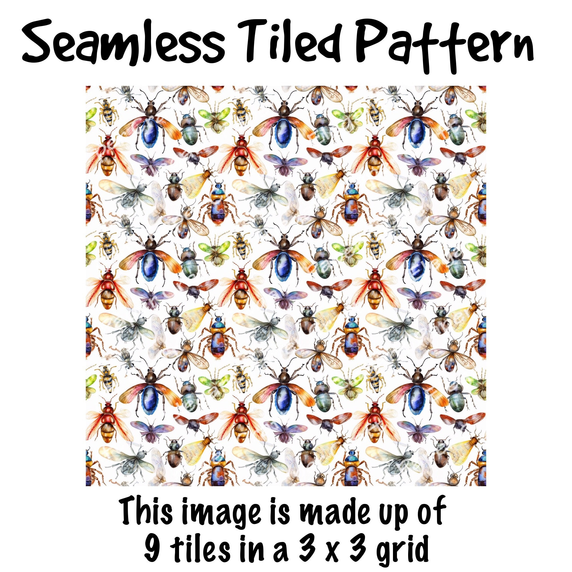 Insects Series 3 | 20 Unique Insect Seamless Patterns | Seamless ...