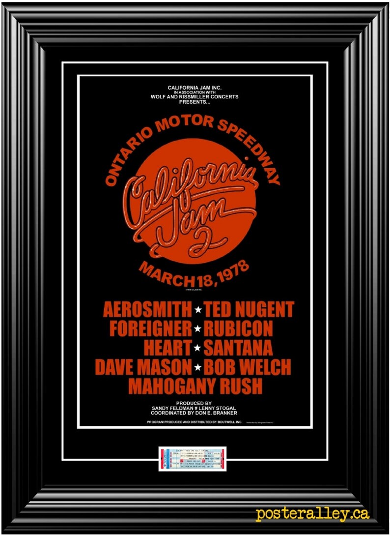 California Jam 1978 Concert POSTER TICKET Ready to frame Etsy