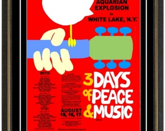 Woodstock 1969  Concert POSTER + TICKET  Ready to frame! hendrix, joplin  LOOK!