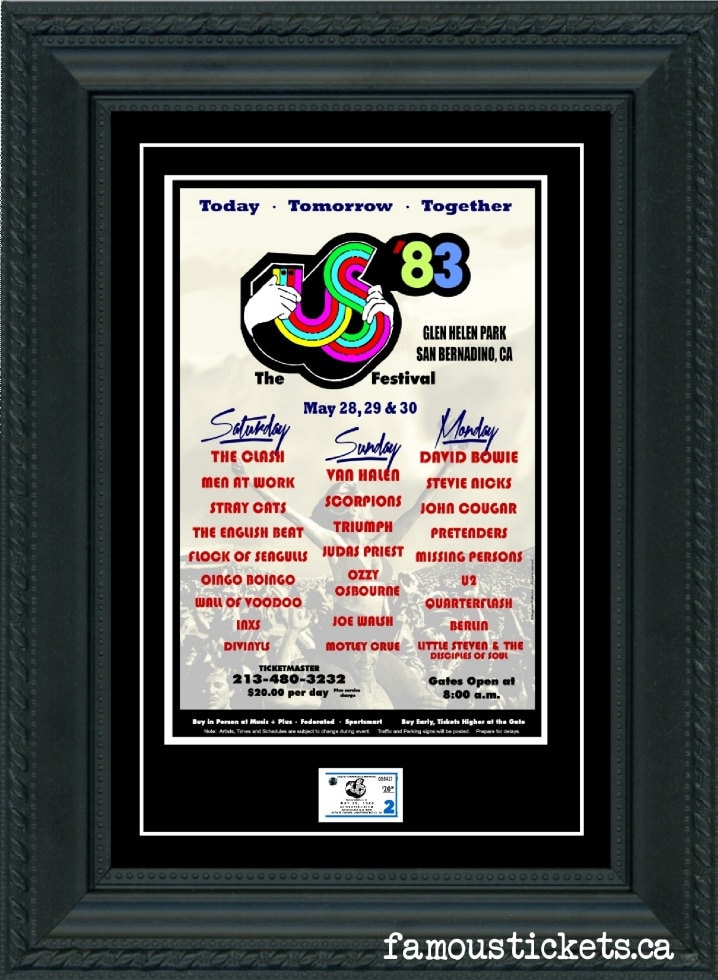 US Festival 1983 Concert POSTER TICKET Ready to Frame U2 Etsy