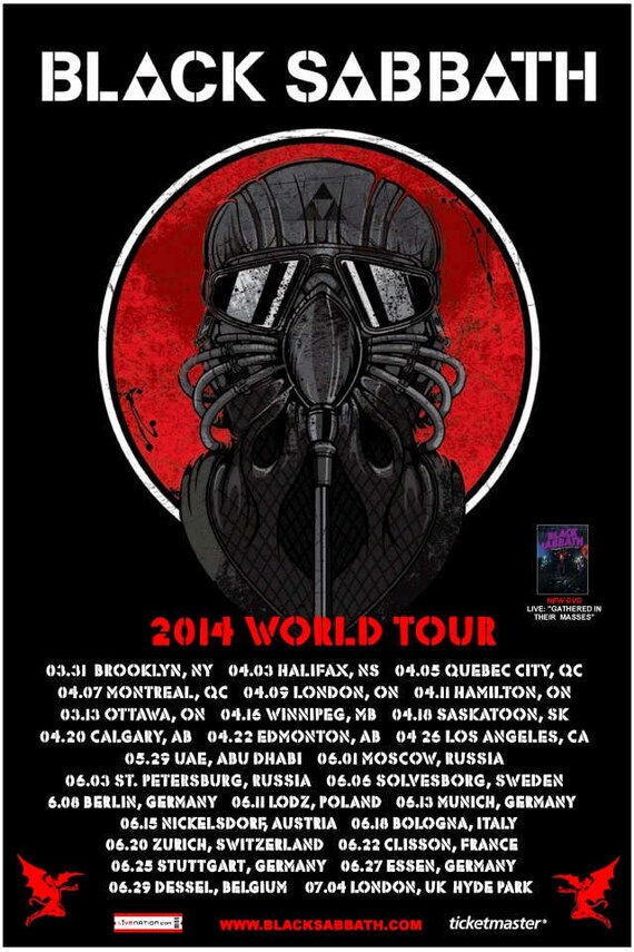 Black Sabbath 2014 Concert POSTER North America | Etsy