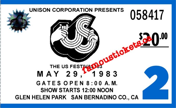 US Festival 1983 Concert POSTER TICKET Ready to frame | Etsy