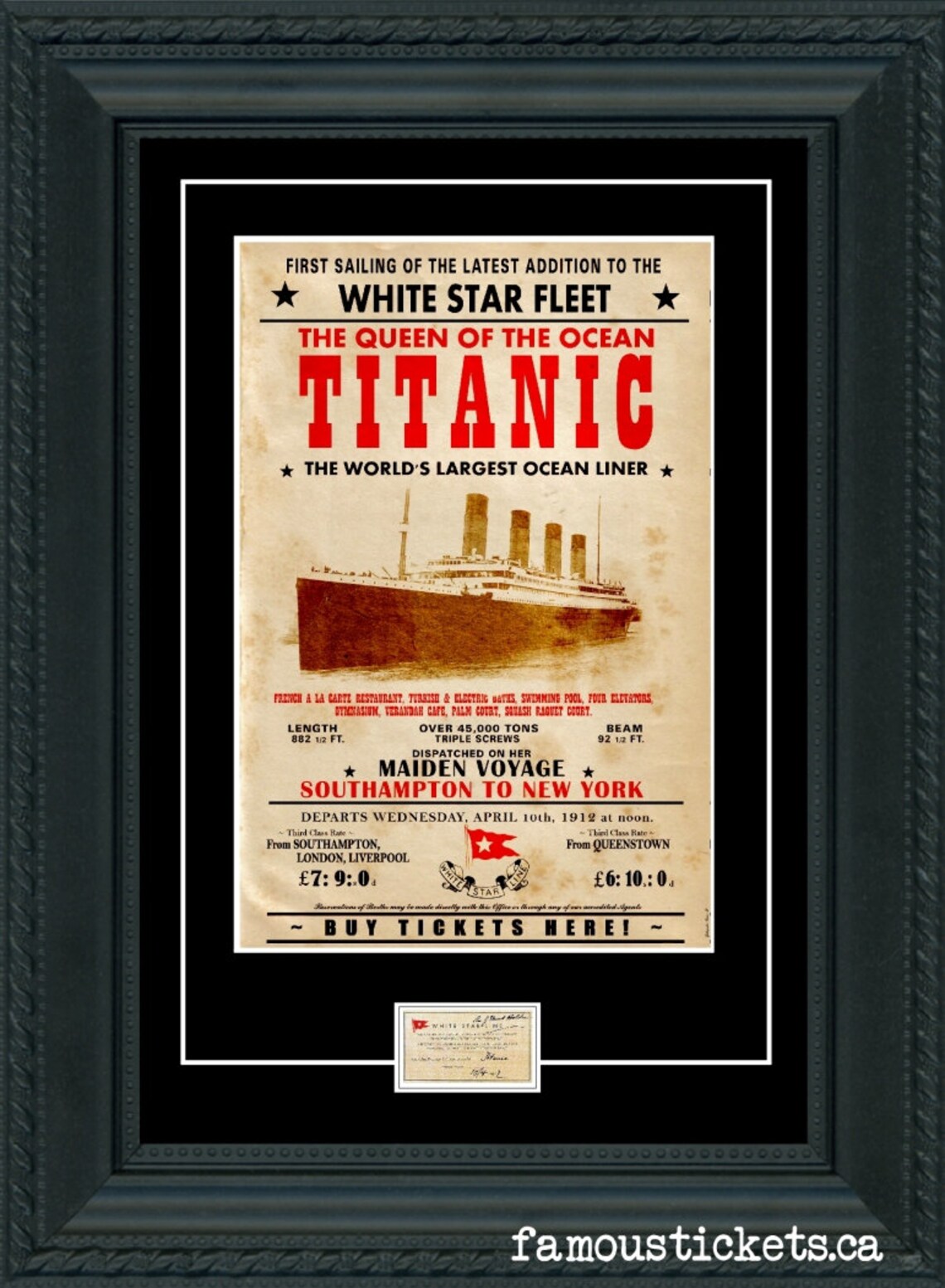 AFFICHE Titanic billet prêt à encadrer COUP DOEIL | Etsy