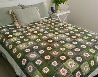 HAZY DAISY BLANKET crochet pattern
