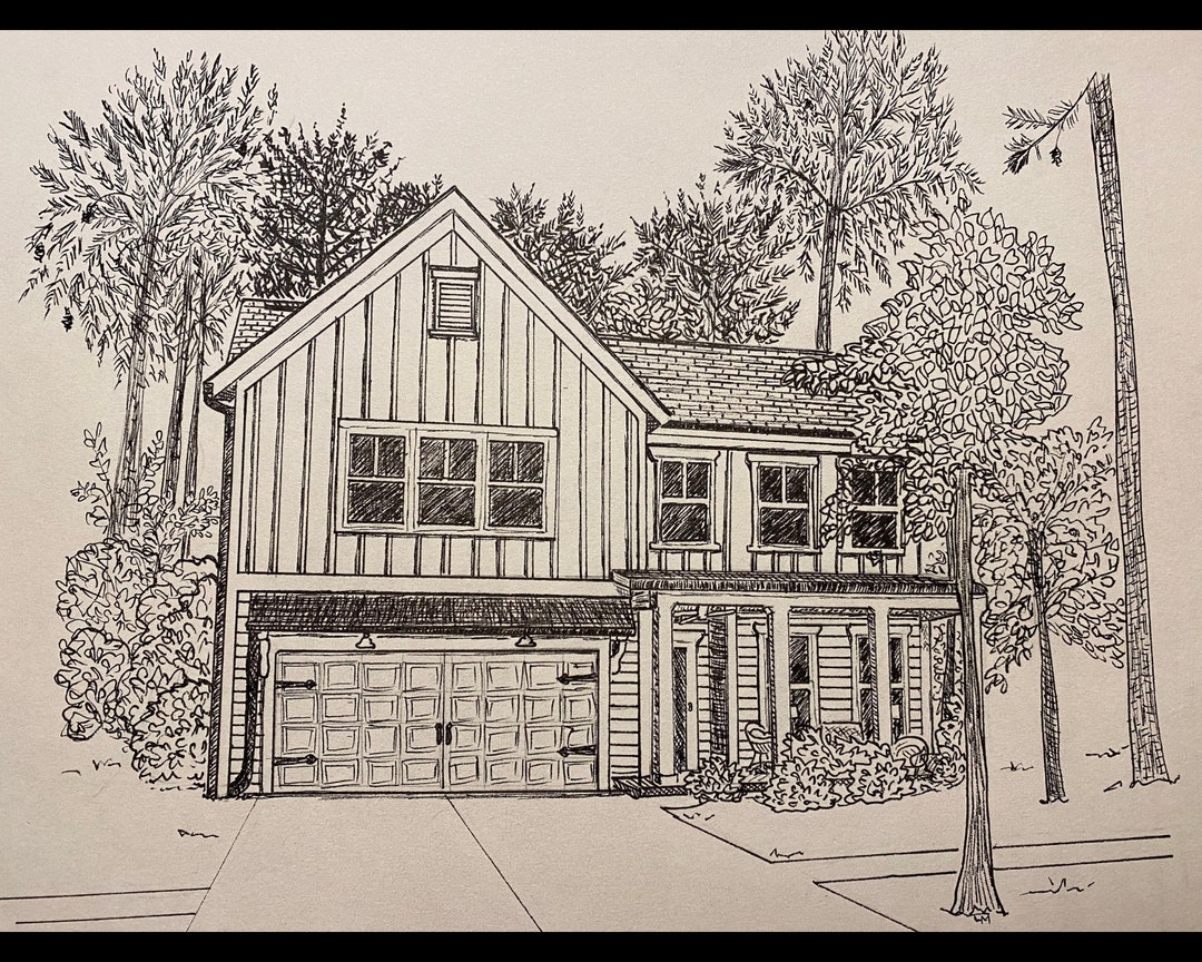 Pen and Ink Home Portraits - Etsy