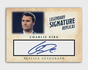 Charlie Kirk ACEO Autograph Collectible Replica Signature Card MAGA Donald Trump