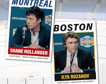 2 PACK Heated Rivalry Shane Hollander Ilya Rozanov Custom ACEO Trading Cards Boston Raiders Montreal Metros