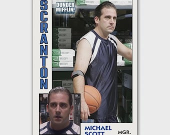 Michael Scott Novelty Basketball Trading Card Replica The Office Dunder Mifflin in Top Loader